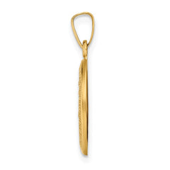 14k Polished and Satin Miraculous Medal Hollow Pendant - 6