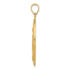 14k Hollow Polished And Satin Miraculous Medal Pendant - 2