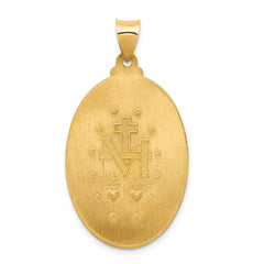 14k Hollow Polished And Satin Miraculous Medal Pendant - 2