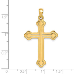 14k Budded Cross Pendant - 4