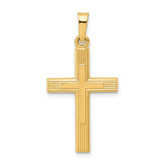 14k Brushed and Polished Latin Cross Pendant - 3