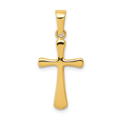 14k Polished Cross Pendant - 40