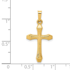 14k Textured and Polished Latin Cross Pendant - 3