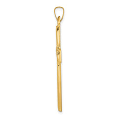 14k Brushed and Polished Latin Cross Pendant - 2