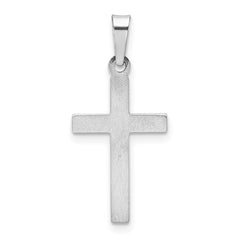 14K White Gold Polished Hollow Latin Cross Pendant
