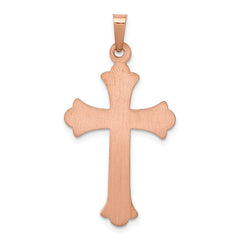 14K Rose Gold W/ White Rhodium Cross Pendant