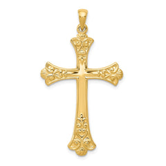 14k Fleur De Lis Cross Pendant - 6