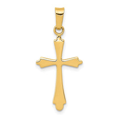 14k Polished Cross Pendant - 25