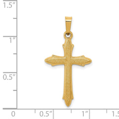 14k Textured and Polished Passion Cross Pendant - 2