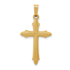 14k Textured and Polished Passion Cross Pendant - 2