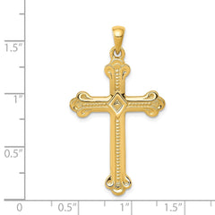 14k Budded Cross Pendant - 5