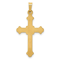 14k Polished Fleur de Lis Cross Pendant - 2