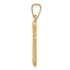 14k Polished Cross Pendant - 43