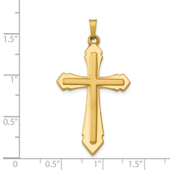 14k Polished and Satin Passion Cross Pendant