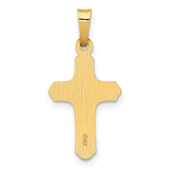 14k Two-tone Polished and Textured INRI Crucifix Pendant - 2