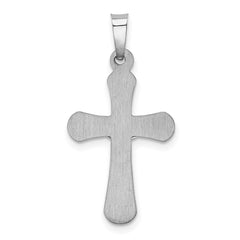 14k White Gold Polished INRI Rounded Crucifix Pendant - 2