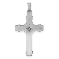 14k White Gold Polished INRI Crucifix Pendant - 7