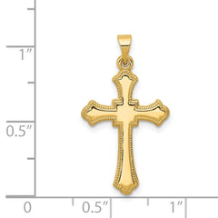 14k Budded Cross Pendant - 6