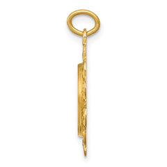 14k Polished/Satin Spanish 1st Communion Medal Hollow Pendant - 2