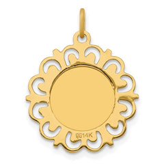 14k Polished/Satin Spanish 1st Communion Medal Hollow Pendant - 2