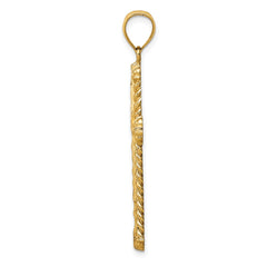 14K Diamond-cut Cross Pendant - 5