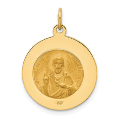 14K Solid Small Queen Of Holy Scapular Reversible Medal