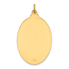 14k Solid Polished/Satin Large Oval St. Christopher Medal - 2
