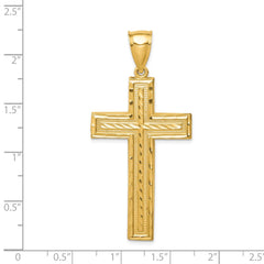 14K Diamond-cut Cross Pendant - 4