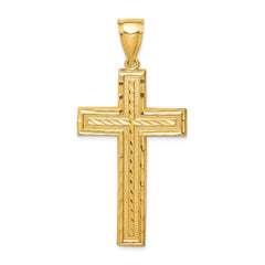 14K Diamond-cut Cross Pendant - 4