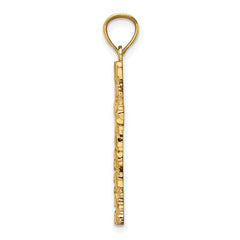 14K Nugget Cross Pendant