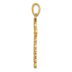 14K Nugget Cross Pendant - 3