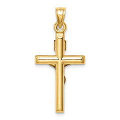 14k Two-tone Hollow Crucifix Pendant - 6