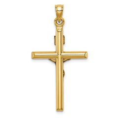 14k Two-tone Hollow Crucifix Pendant - 7