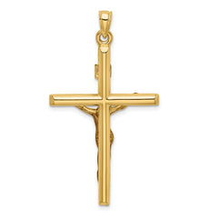 14k Two-tone Hollow Crucifix Pendant - 4
