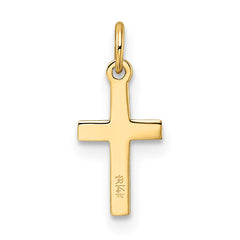14k Polished Solid Cross Pendant - 2