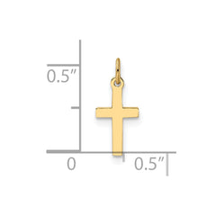 14k Polished Solid Cross Pendant - 2