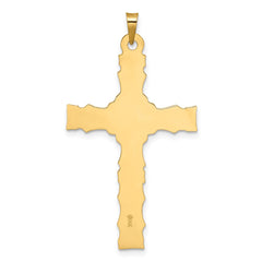 14k Two-tone Solid INRI Crucifix Pendant - 3