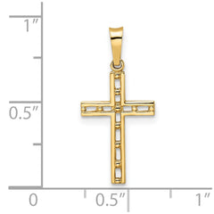 14k Polished Solid Cross Pendant - 3