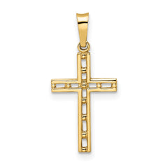 14k Polished Solid Cross Pendant - 3