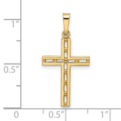 14k Polished Solid Cross Pendant - 4