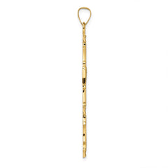 14k Polished Solid Fancy Design Cross Pendant - 3