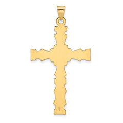 14k Polished Solid Fancy Design Cross Pendant - 3