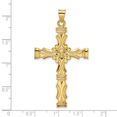 14k Polished Solid Fancy Design Cross Pendant - 3