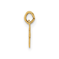 14k Polished Solid Tiny Heart Cross Pendant