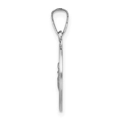 14k White Gold Polished and Satin Hollow St Anthony Medal Pendant - 2