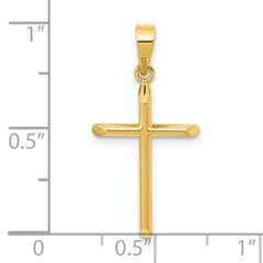 14K Polished Cross Pendant - 7