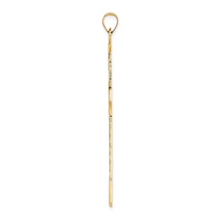 14k Polished Solid Fancy Design Cross Pendant