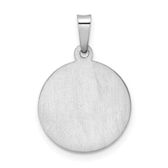 14k White Gold Polished and Satin Hollow St Michael Medal Pendant - 2