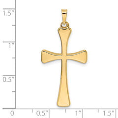 14k Polished Hollow Cross Pendant - 4