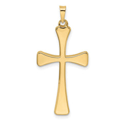 14k Polished Hollow Cross Pendant - 4